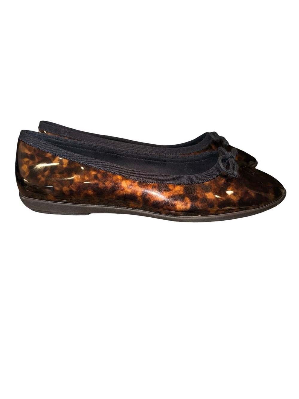 Aerosoles Homebet Ballet Flats Size 10.5 Tortoise Patent Leather